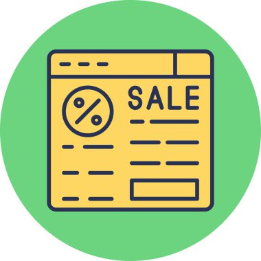 Bir satış simgesinin vektör illüstrasyonu 