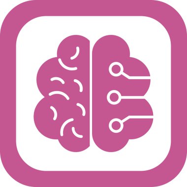 Yapay Zeka web simgesi, vektör illüstrasyonu