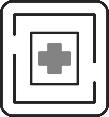 Hastane binası simgesi, vektör illüstrasyonu basit tasarım