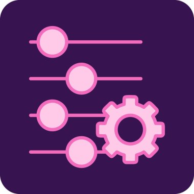 düz ayar simgesi, vektör illüstrasyonu