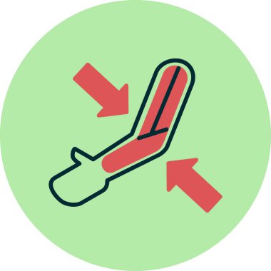 Katı El Simgesi Vektör İllüstrasyonu Beyaz Arkaplanda İzole Edildi