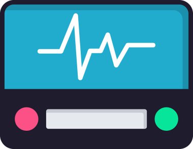 Elektrokardiyogram web simgesi, vektör tasarımı 