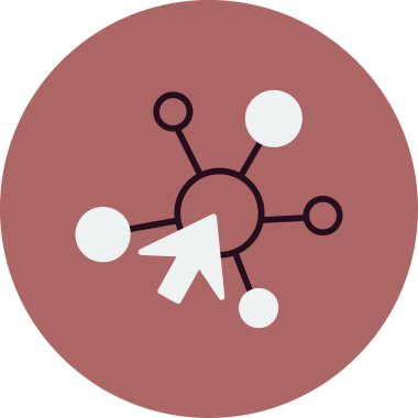 Web simgesine tıklayın, basit illüstrasyon