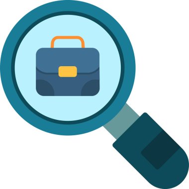 İş arama kavramını gösteren basit ve renkli web simgesi.