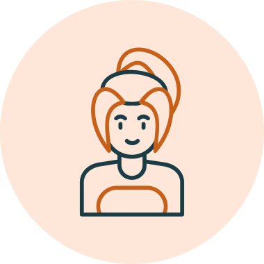 Kadın. Web simgesi basit illüstrasyon 