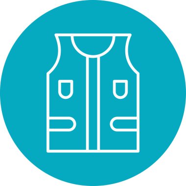 Can yeleği ikonu. Ceket vektör simgelerinin basit çizimi 