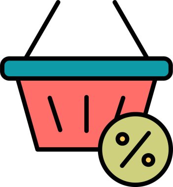 Alışveriş sepeti ikonu vektör illüstrasyonu