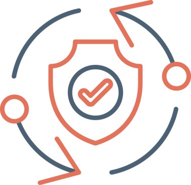 Veri koruma kalkanı simgesi ana hat biçiminde 