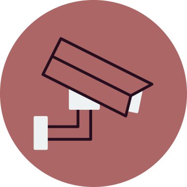 Kapalı devre televizyon. Web simgesi basit illüstrasyon 