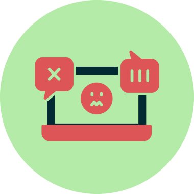 Siber zorbalık web simgesi vektör illüstrasyonu