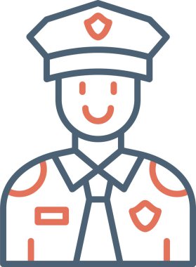 Polis. Web simgesi basit illüstrasyon