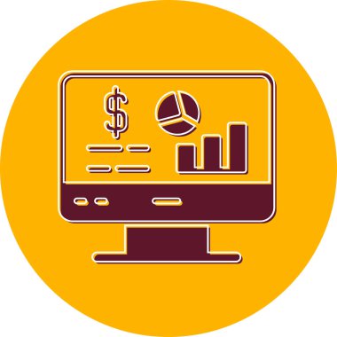 Veri Analizi işi ve finans ikonu vektör illüstrasyonuName