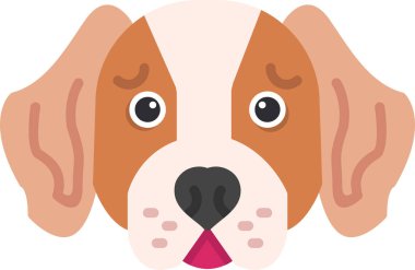 Basset Hound köpek baş simgesi, vektör illüstrasyonu