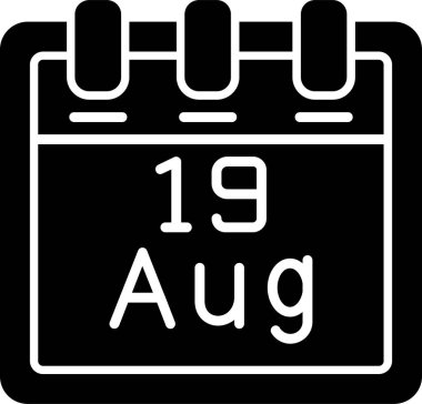 Ağustos takvim simgesi. vektör illüstrasyonu