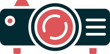 Projektör. Web simgesi basit illüstrasyon