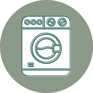 Çamaşır makinesi. Web simgesi basit illüstrasyon 