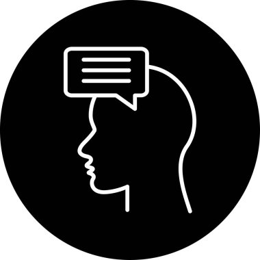 Konuşma terapisi. Web simgesi basit illüstrasyon