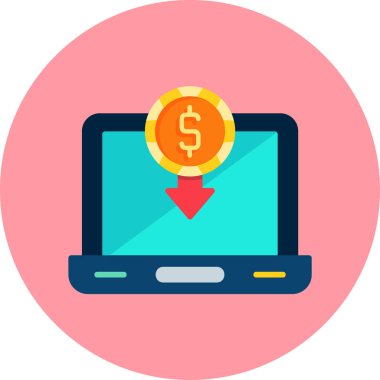 dizüstü bilgisayar simgesi, vektör illüstrasyonu basit tasarım