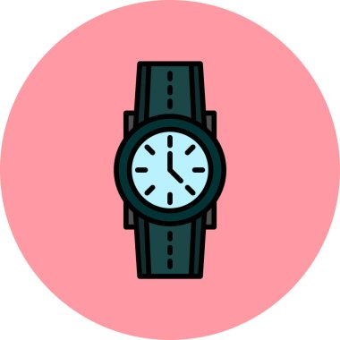 Kol saati simgesi, vektör illüstrasyonu