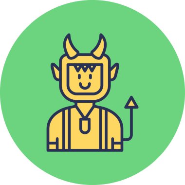 Devil web simgesi, basit vektör illüstrasyonu 