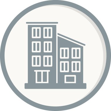 Daire binası simgesi, vektör illüstrasyonu basit tasarım