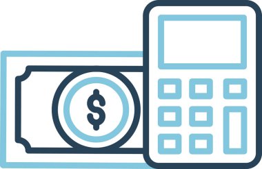 Web için dolar simgesi olan bir vektör hesap makinesinin soyut gösterimi.