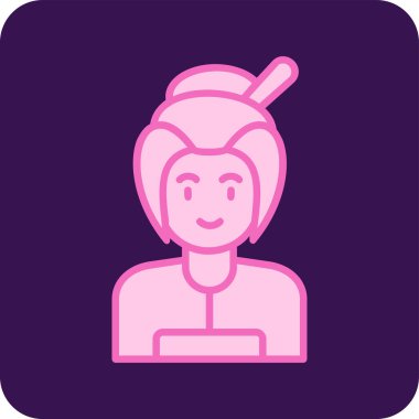 Kadın. Web simgesi basit illüstrasyon