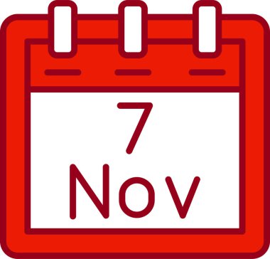 Kasım takvim simgesi tasarımı, web illüstrasyonu