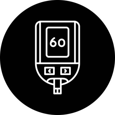 Glucometer simgesi, vektör illüstrasyonu basit tasarım