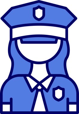 Polis Kadın Web simgesi, vektör illüstrasyonu