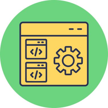 Web simgesi kodlama, illüstrasyon vektör 