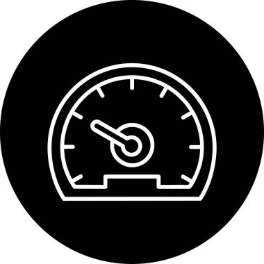 Speedometer web simgesi, vektör illüstrasyonu