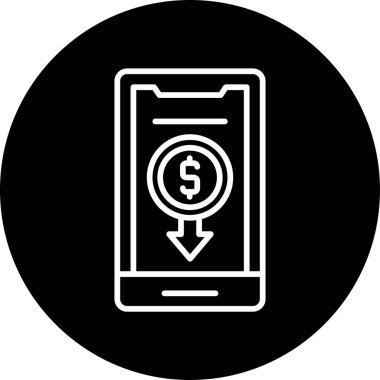 Akıllı telefon simgesinin basit tasarımı, vektör biçimi illüstrasyonu