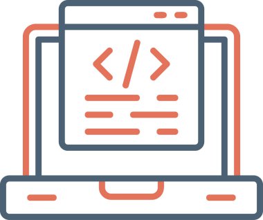 Kodlama. Web simgesi basit illüstrasyon