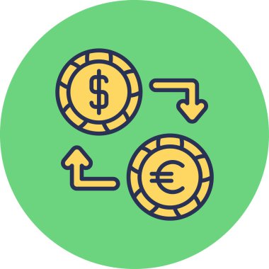 para birimi değişim simgesi ana hat biçiminde