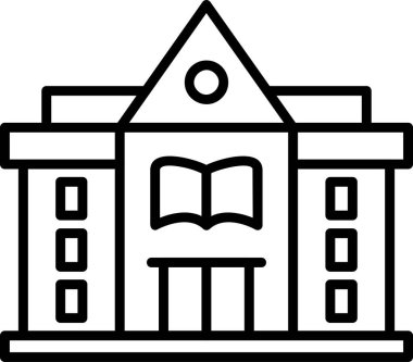 Kütüphane. Web simgesi basit illüstrasyon