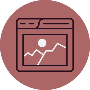 Galeri modern simgesinin vektör illüstrasyonu