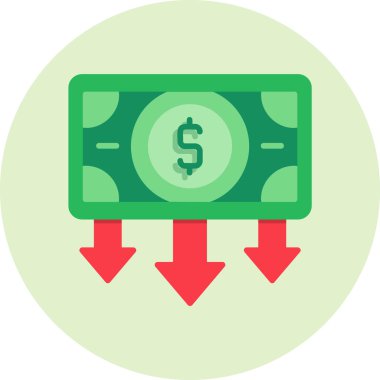 Web amaçları için soyut bir tasarıma sahip bir iflas simgesinin vektör illüstrasyonu.