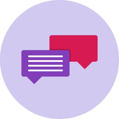 Sohbet Modern Simgesi, Beyaz Arkaplan Vektör İllüstrasyonu 