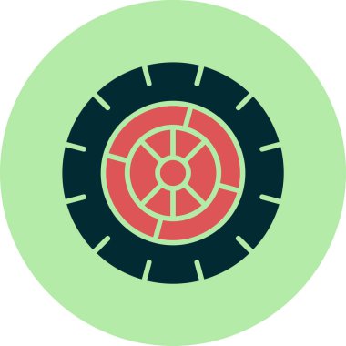 Tekerlek. Web simgesi basit illüstrasyon 