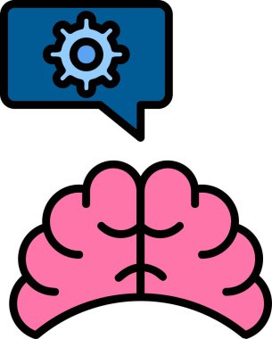 Beyin Simgesi Basit Vektör İllüstrasyonu 