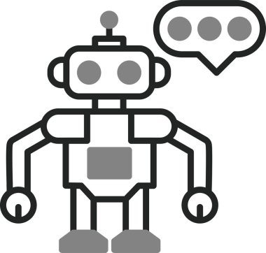 Chatbot, robot simgesi, vektör illüstrasyonu