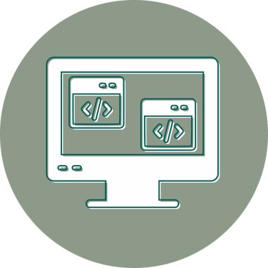 Tarayıcı kodlama programlama simgesi ana hat biçiminde