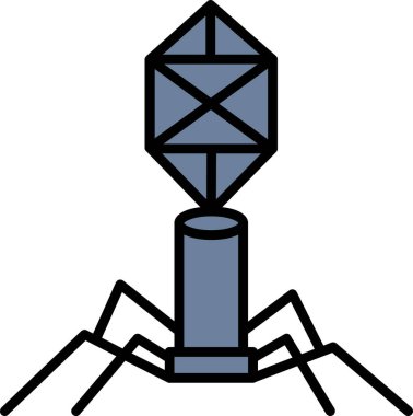 Bakteriyofaj ağ simgesinin vektör illüstrasyonu          