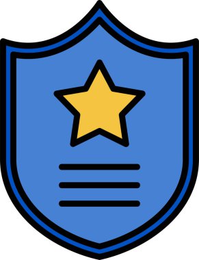 Polis rozeti. Web simgesi basit illüstrasyon