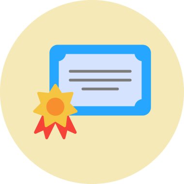 Sertifika simgesi, vektör illüstrasyonu basit tasarım