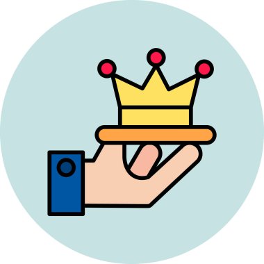 Taç ikonlu birinci sınıf sembol. vektör illüstrasyonu  