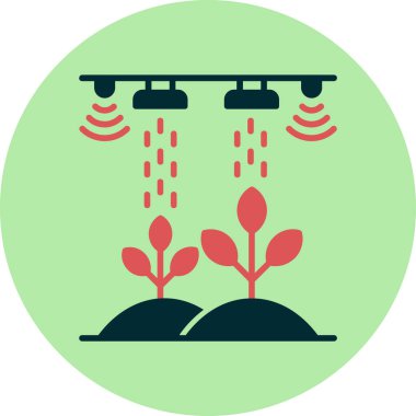 Akıllı bir çiftlik simgesinin vektör çizimi, renkli ve kişisel veya ticari kullanım için kullanılabilir.