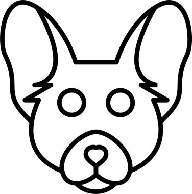 Chihuahua köpeği. Web simgesi basit illüstrasyon