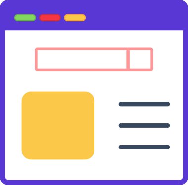 Tarayıcı modern simgesinin vektör illüstrasyonu